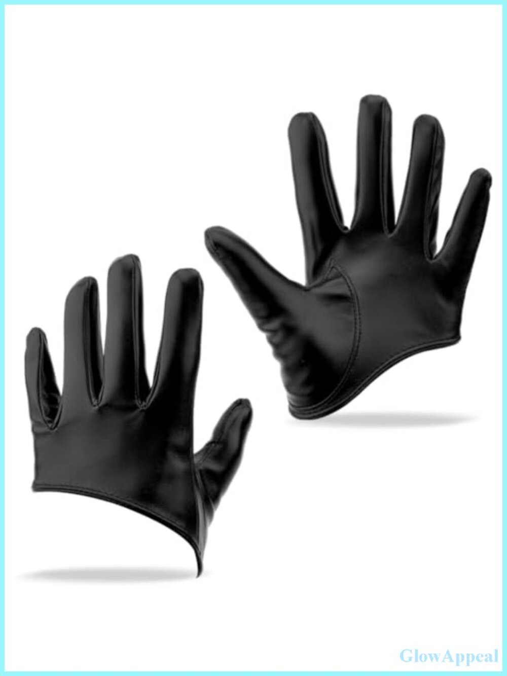 Women Faux Leather Dancing Wet Look Extra Short PU Leather Half Palm Gloves